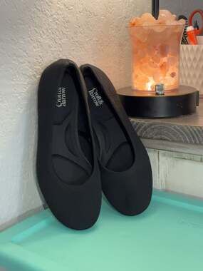Sh3: Croft & Barrow Women's Black Knit Ballet Flats 7